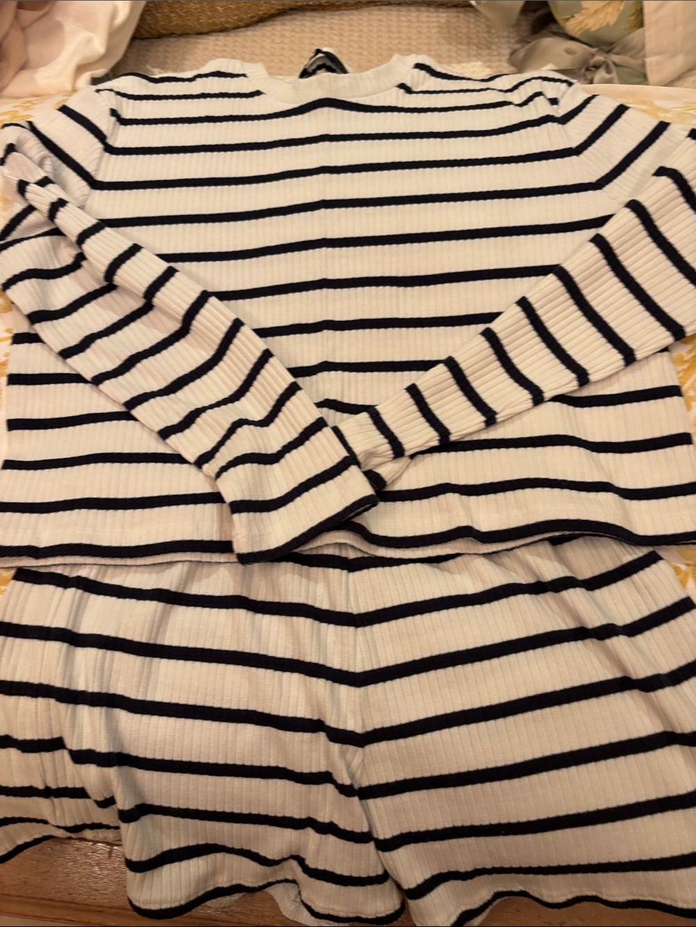 French Connection White and Black Striped Woman’s Short set